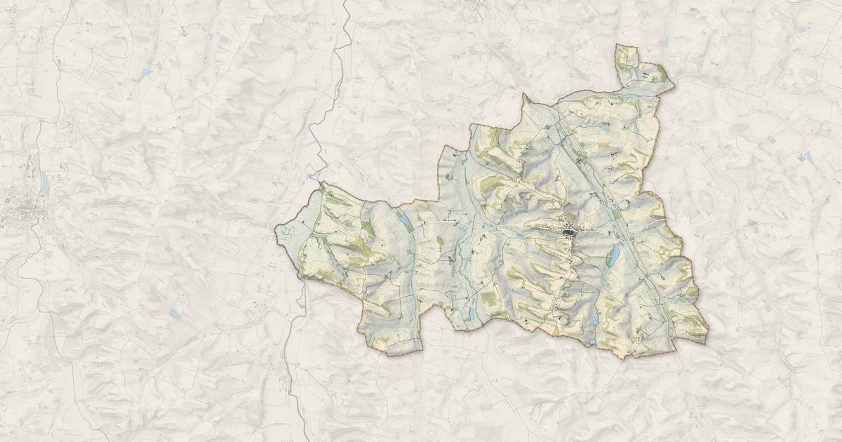 Portrait cartographique de Jegun : relief, eau, forêts, bâti et voies, calculés à partir des données de l'IGN