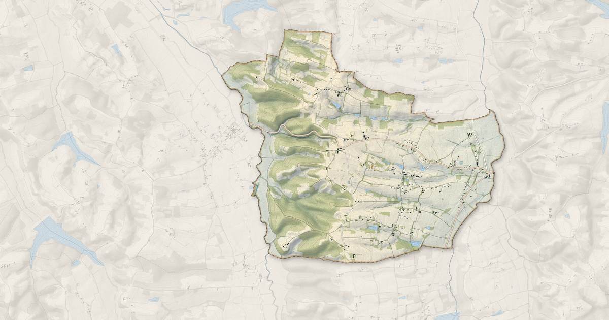 Portrait cartographique de Laas : relief, eau, forêts, bâti et voies, calculés à partir des données de l'IGN