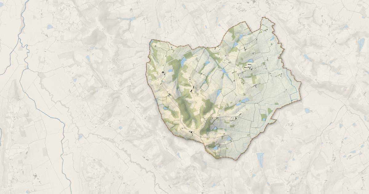 Portrait cartographique de Labarthète : relief, eau, forêts, bâti et voies, calculés à partir des données de l'IGN