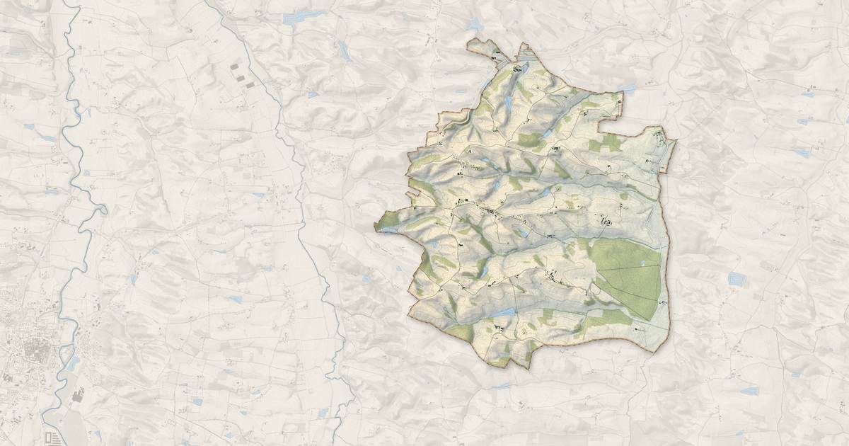 Portrait cartographique de Labéjan : relief, eau, forêts, bâti et voies, calculés à partir des données de l'IGN
