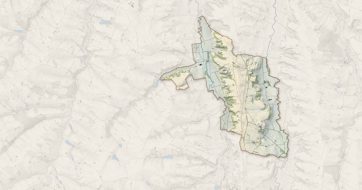 Portrait cartographique de Labrihe : relief, eau, forêts, bâti et voies, calculés à partir des données de l'IGN