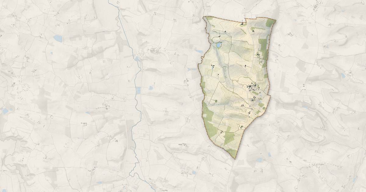 Portrait cartographique de Lagardère : relief, eau, forêts, bâti et voies, calculés à partir des données de l'IGN