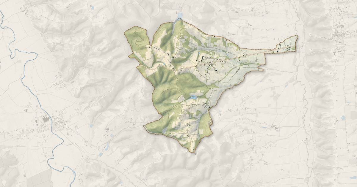 Portrait cartographique de Laguian-Mazous : relief, eau, forêts, bâti et voies, calculés à partir des données de l'IGN