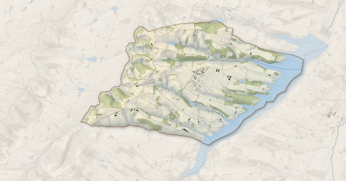 Portrait cartographique de Lalanne-Arqué : relief, eau, forêts, bâti et voies, calculés à partir des données de l'IGN