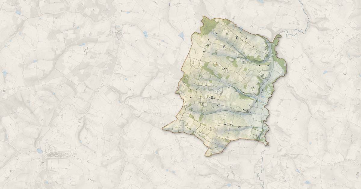 Portrait cartographique de Larroque-sur-l'Osse : relief, eau, forêts, bâti et voies, calculés à partir des données de l'IGN