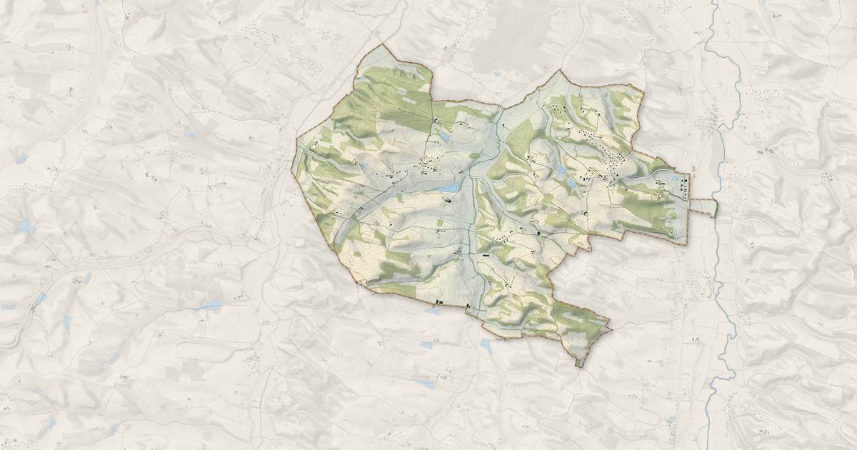 Portrait cartographique de Lasseube-Propre : relief, eau, forêts, bâti et voies, calculés à partir des données de l'IGN