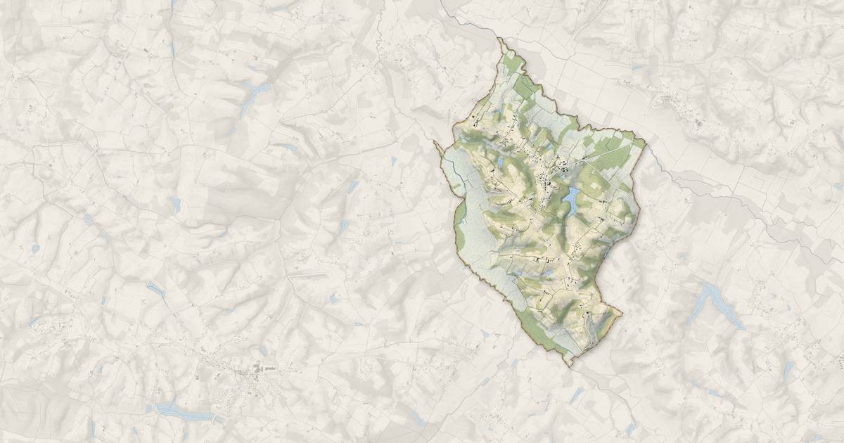 Portrait cartographique de Laujuzan : relief, eau, forêts, bâti et voies, calculés à partir des données de l'IGN