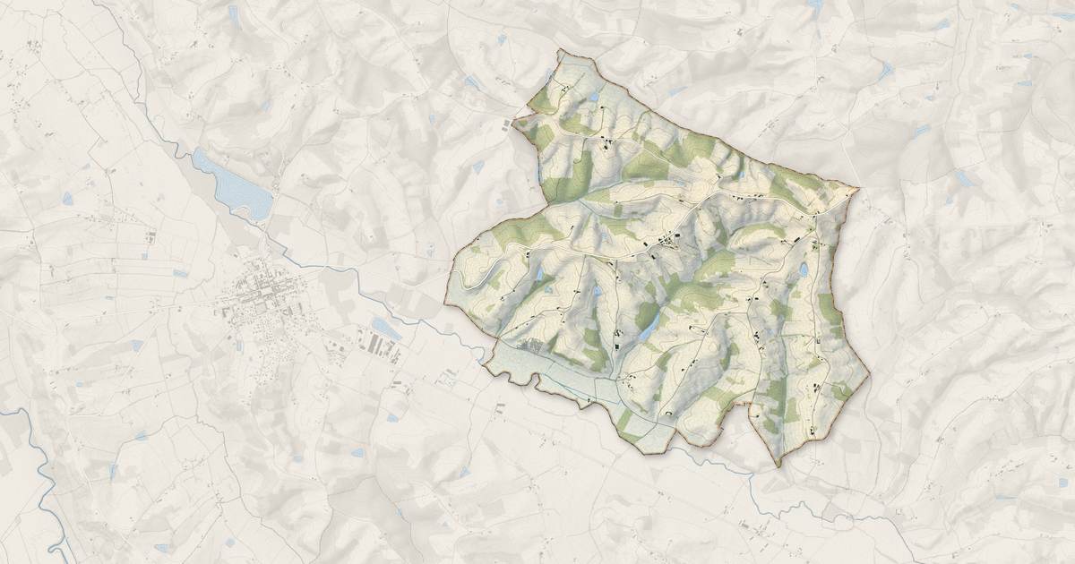Portrait cartographique de Laveraët : relief, eau, forêts, bâti et voies, calculés à partir des données de l'IGN