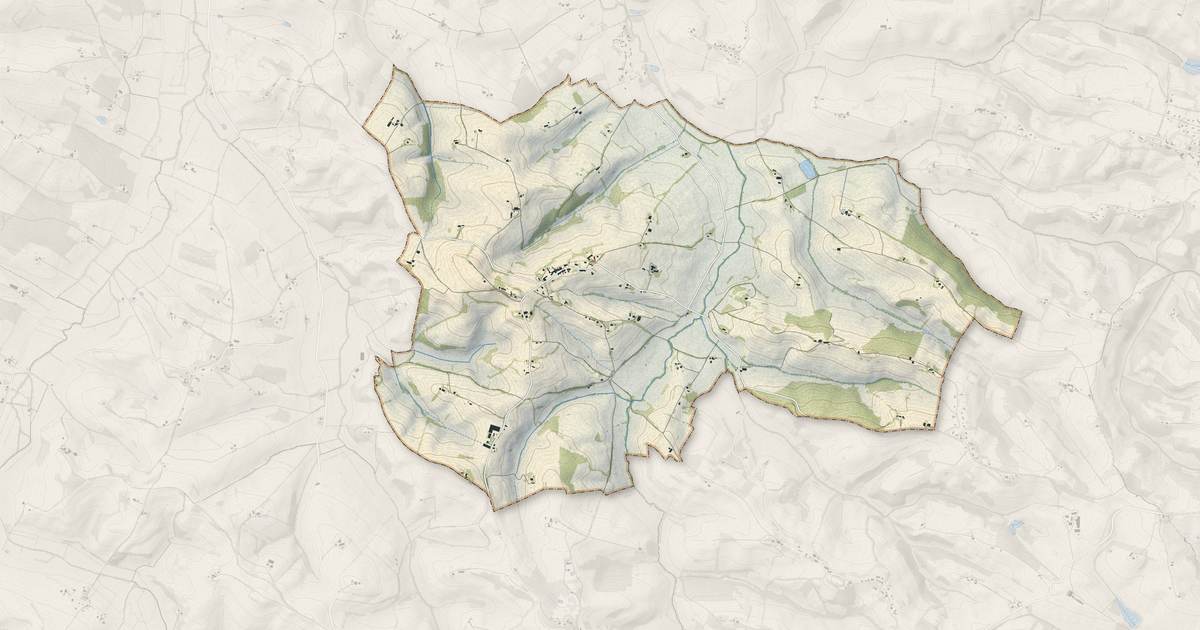 Portrait cartographique de Laymont : relief, eau, forêts, bâti et voies, calculés à partir des données de l'IGN