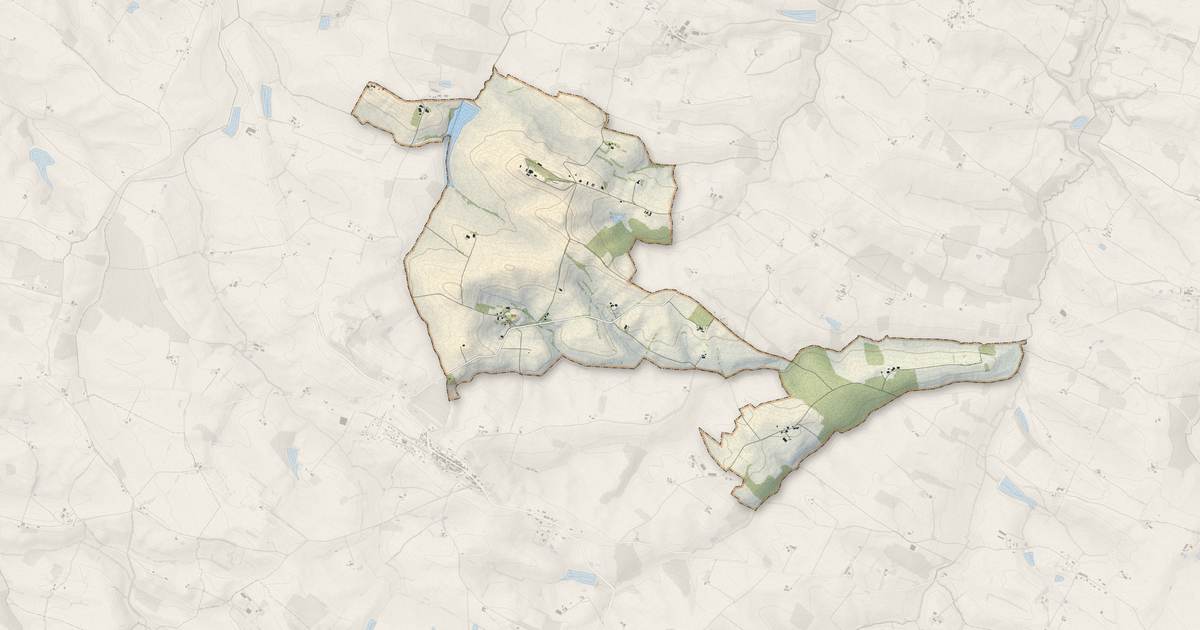 Portrait cartographique de Maravat : relief, eau, forêts, bâti et voies, calculés à partir des données de l'IGN