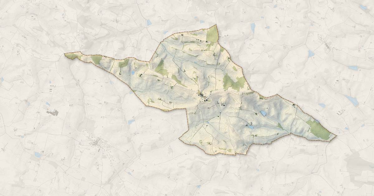 Portrait cartographique de Mas-d'Auvignon : relief, eau, forêts, bâti et voies, calculés à partir des données de l'IGN