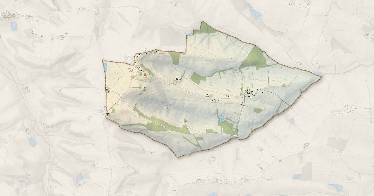 Portrait cartographique de Mérens : relief, eau, forêts, bâti et voies, calculés à partir des données de l'IGN