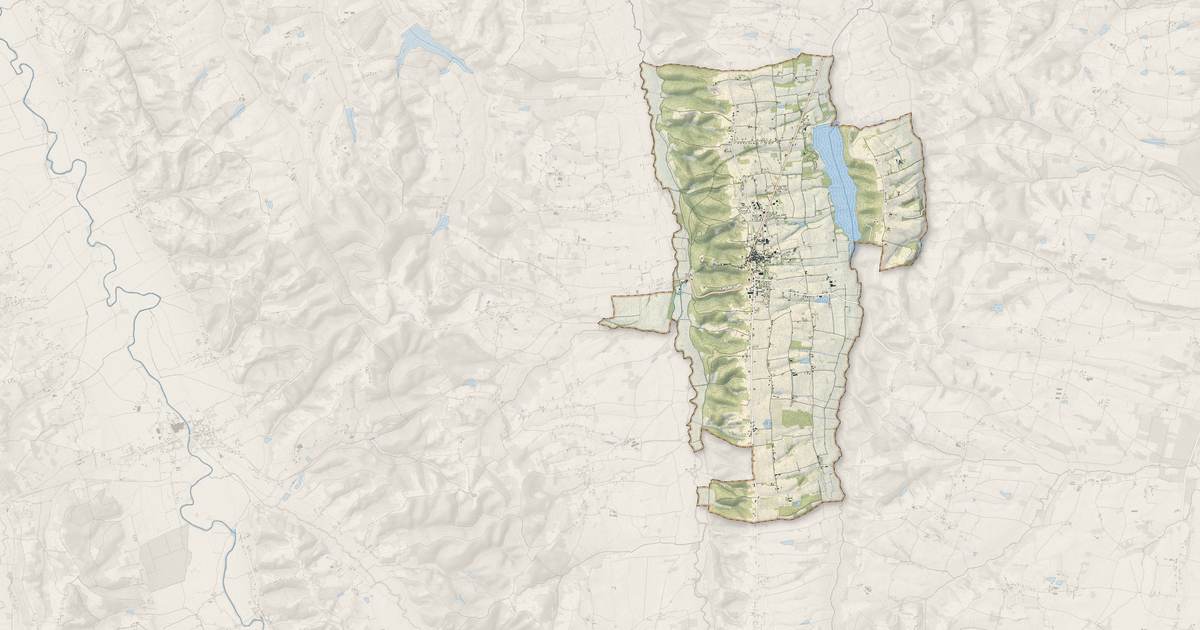 Portrait cartographique de Miélan : relief, eau, forêts, bâti et voies, calculés à partir des données de l'IGN