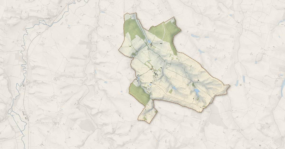 Portrait cartographique de Miramont-Latour : relief, eau, forêts, bâti et voies, calculés à partir des données de l'IGN
