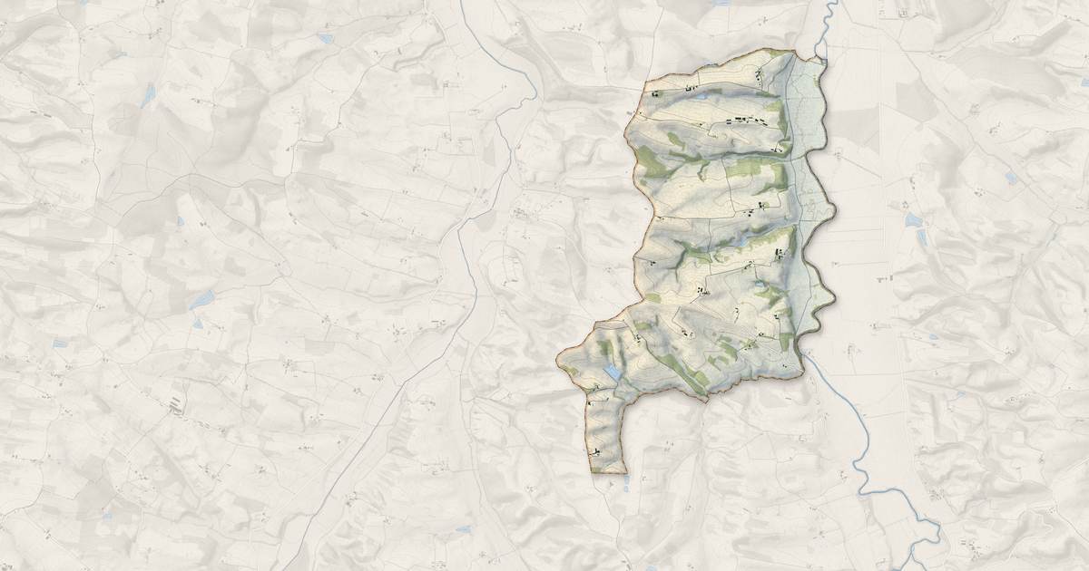 Portrait cartographique de Mirannes : relief, eau, forêts, bâti et voies, calculés à partir des données de l'IGN