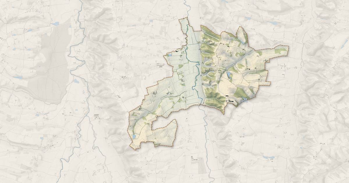 Portrait cartographique de Moncassin : relief, eau, forêts, bâti et voies, calculés à partir des données de l'IGN