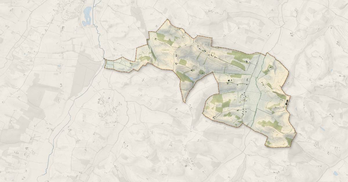 Portrait cartographique de Mongausy : relief, eau, forêts, bâti et voies, calculés à partir des données de l'IGN