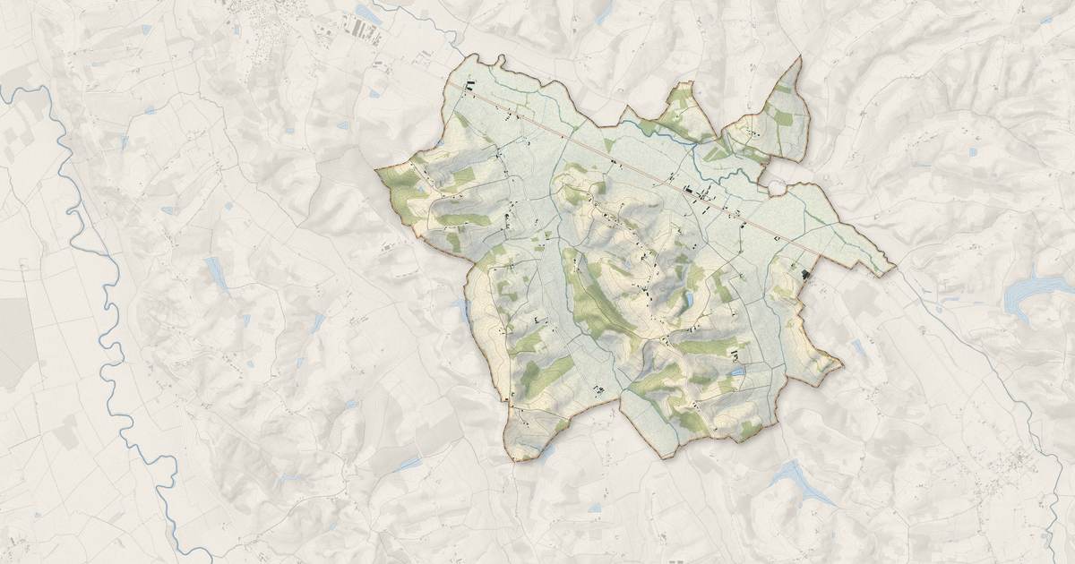 Portrait cartographique de Monlezun : relief, eau, forêts, bâti et voies, calculés à partir des données de l'IGN