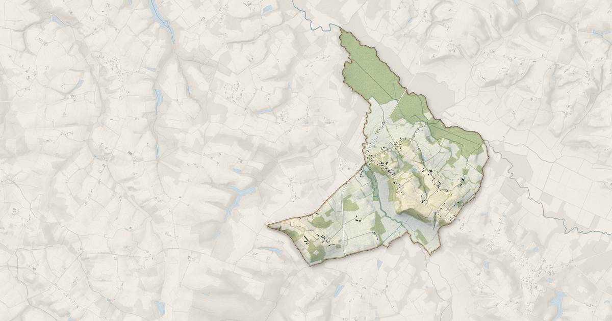 Portrait cartographique de Monlezun-d'Armagnac : relief, eau, forêts, bâti et voies, calculés à partir des données de l'IGN
