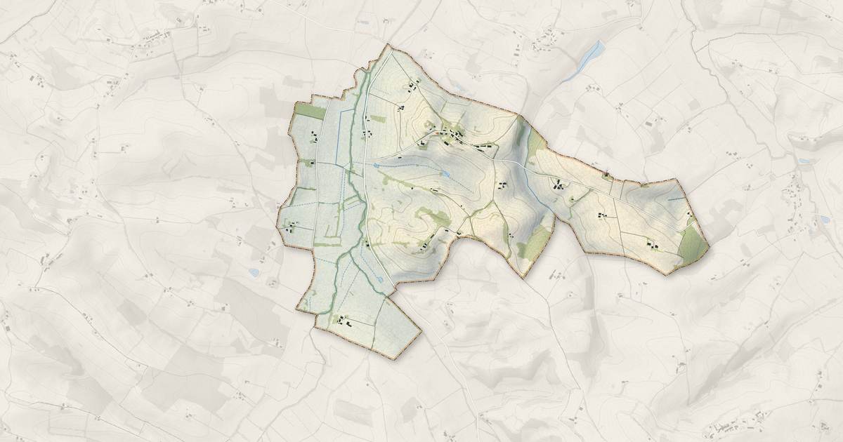 Portrait cartographique de Montégut-Savès : relief, eau, forêts, bâti et voies, calculés à partir des données de l'IGN