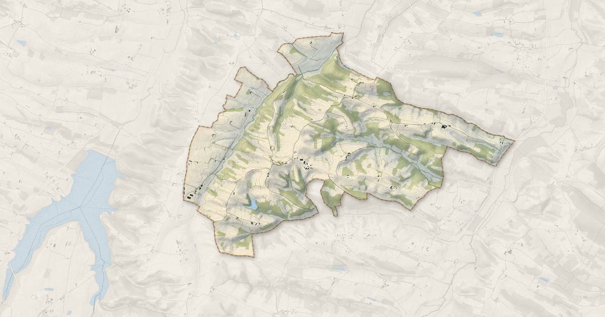 Portrait cartographique de Monties : relief, eau, forêts, bâti et voies, calculés à partir des données de l'IGN