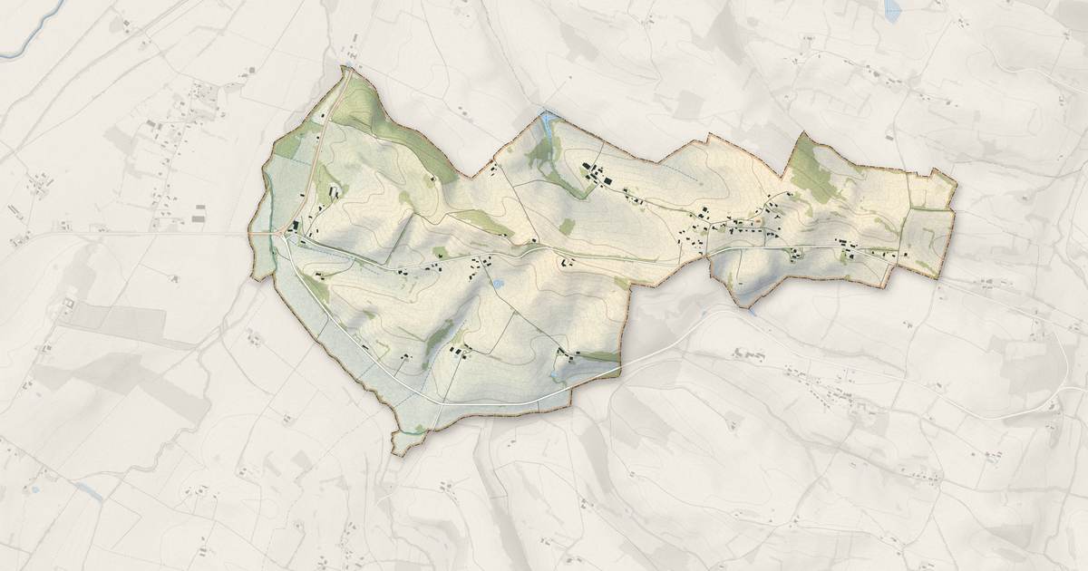 Portrait cartographique de Nizas : relief, eau, forêts, bâti et voies, calculés à partir des données de l'IGN