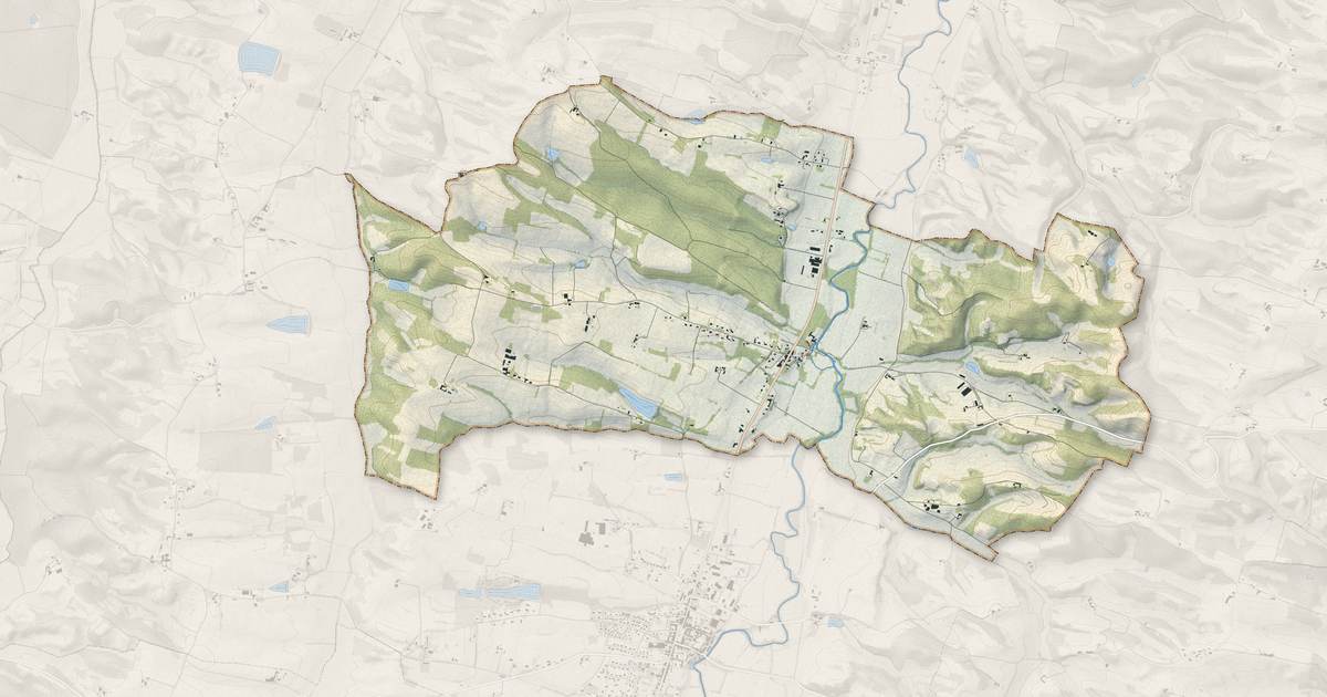 Portrait cartographique de Ornézan : relief, eau, forêts, bâti et voies, calculés à partir des données de l'IGN