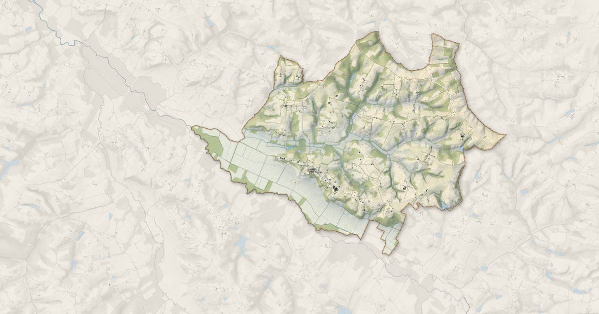 Portrait cartographique de Panjas : relief, eau, forêts, bâti et voies, calculés à partir des données de l'IGN