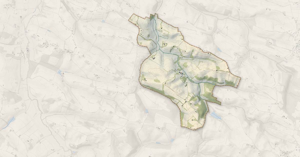 Portrait cartographique de Pébées : relief, eau, forêts, bâti et voies, calculés à partir des données de l'IGN