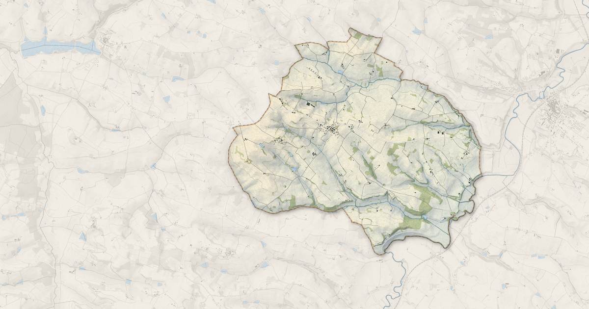 Portrait cartographique de Pergain-Taillac : relief, eau, forêts, bâti et voies, calculés à partir des données de l'IGN