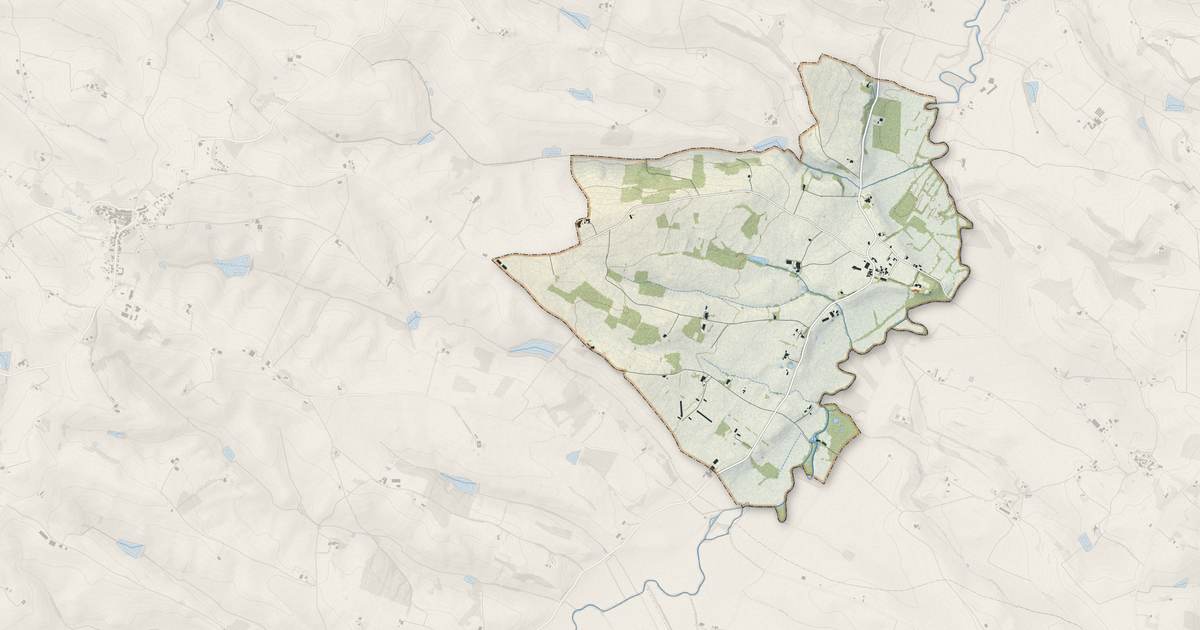 Portrait cartographique de Peyrecave : relief, eau, forêts, bâti et voies, calculés à partir des données de l'IGN
