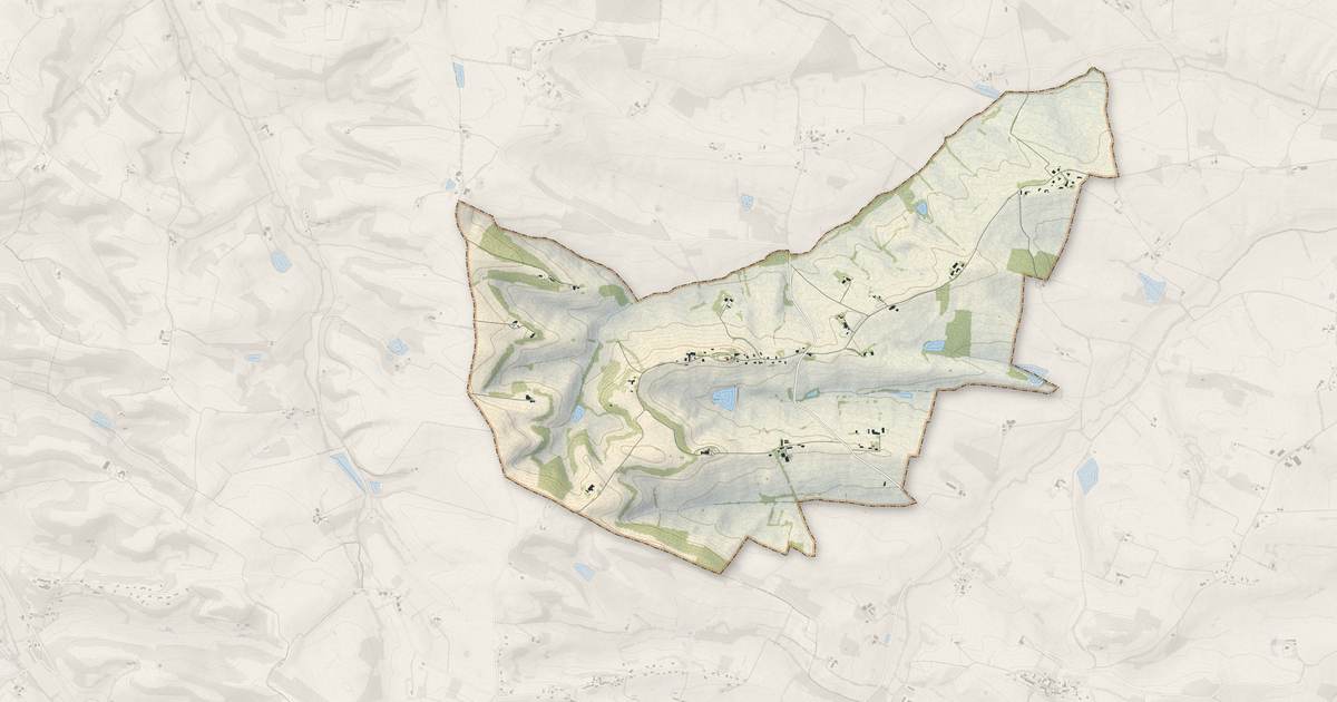 Portrait cartographique de Peyrusse-Massas : relief, eau, forêts, bâti et voies, calculés à partir des données de l'IGN