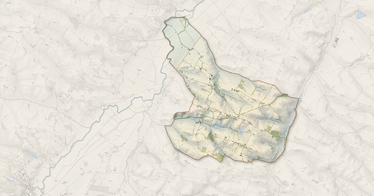 Portrait cartographique de Pompiac : relief, eau, forêts, bâti et voies, calculés à partir des données de l'IGN