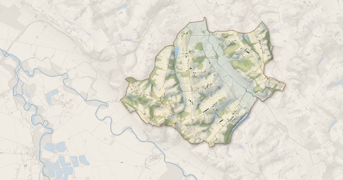 Portrait cartographique de Pouydraguin : relief, eau, forêts, bâti et voies, calculés à partir des données de l'IGN
