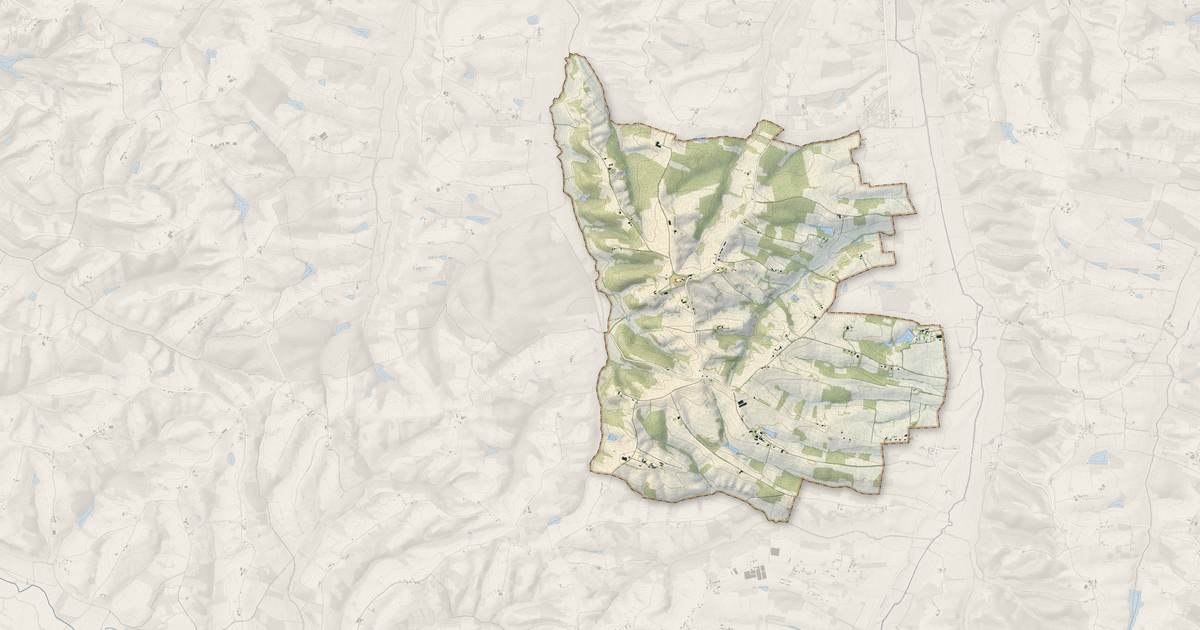 Portrait cartographique de Pouylebon : relief, eau, forêts, bâti et voies, calculés à partir des données de l'IGN