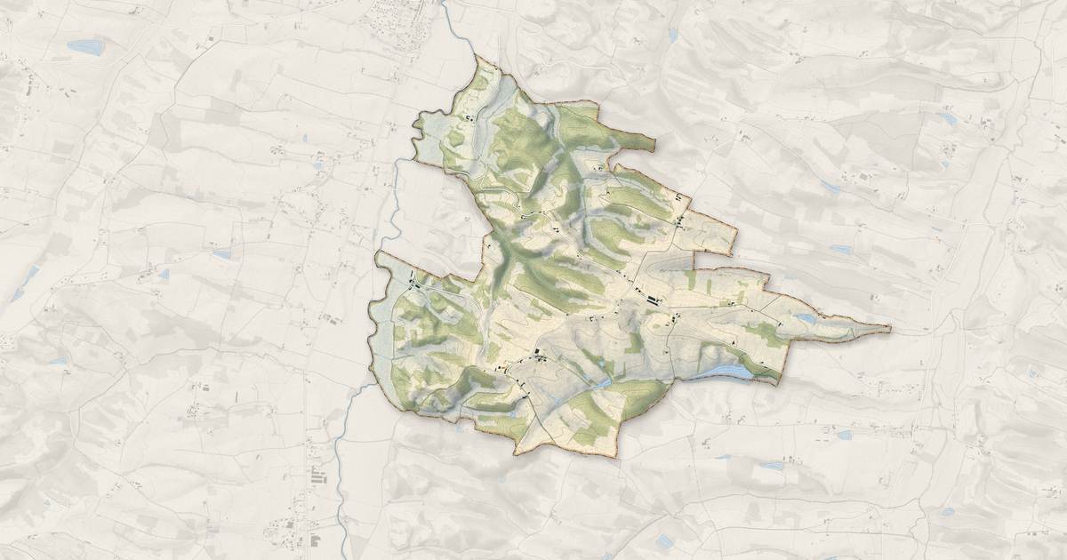 Portrait cartographique de Pouy-Loubrin : relief, eau, forêts, bâti et voies, calculés à partir des données de l'IGN