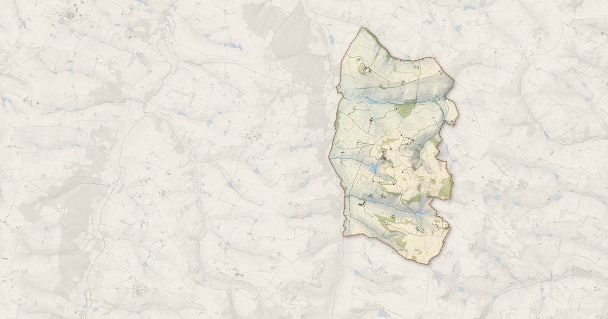 Portrait cartographique de Pouy-Roquelaure : relief, eau, forêts, bâti et voies, calculés à partir des données de l'IGN