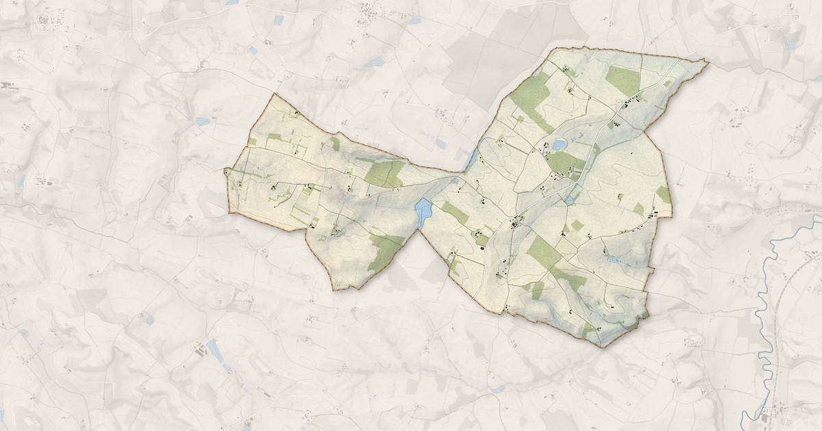 Portrait cartographique de Préchac : relief, eau, forêts, bâti et voies, calculés à partir des données de l'IGN