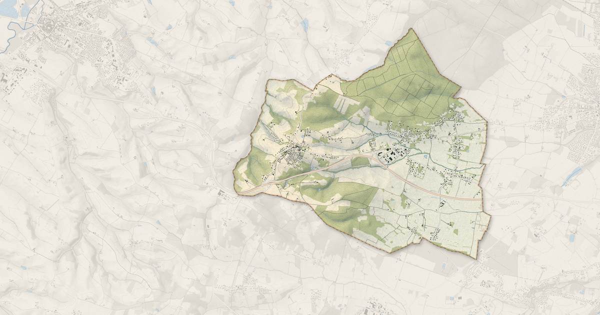 Portrait cartographique de Pujaudran : relief, eau, forêts, bâti et voies, calculés à partir des données de l'IGN