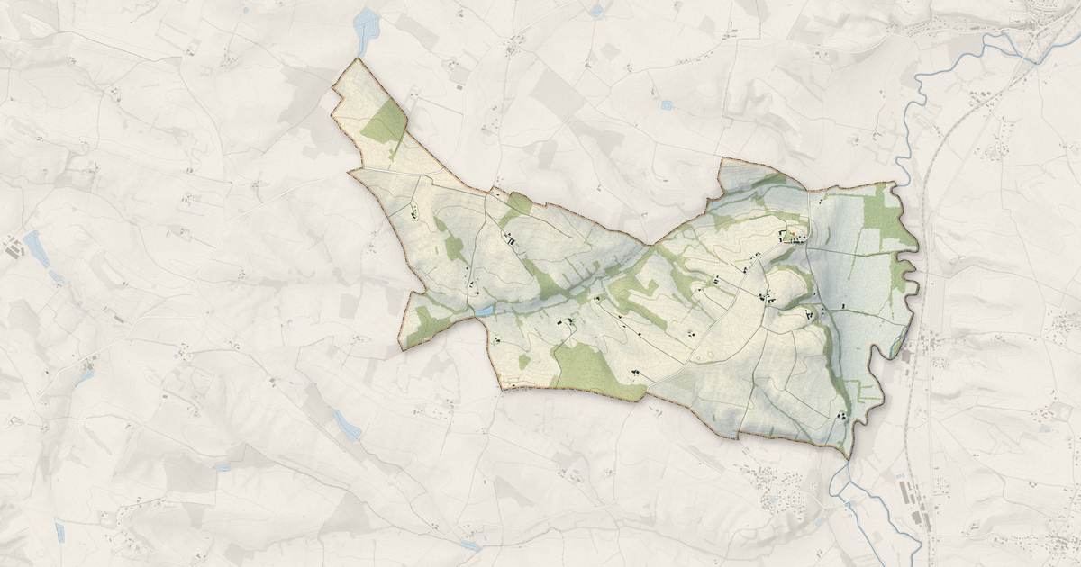Portrait cartographique de Puységur : relief, eau, forêts, bâti et voies, calculés à partir des données de l'IGN