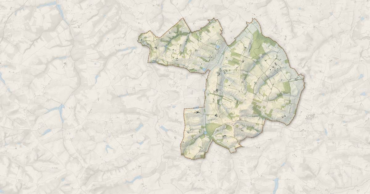 Portrait cartographique de Ramouzens : relief, eau, forêts, bâti et voies, calculés à partir des données de l'IGN