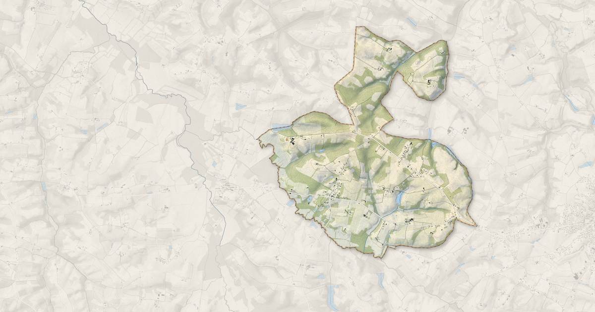 Portrait cartographique de Réans : relief, eau, forêts, bâti et voies, calculés à partir des données de l'IGN