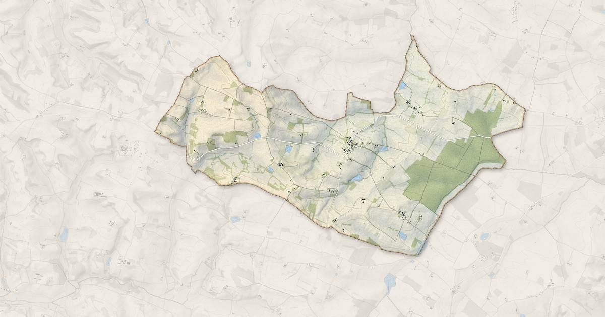 Portrait cartographique de Réjaumont : relief, eau, forêts, bâti et voies, calculés à partir des données de l'IGN