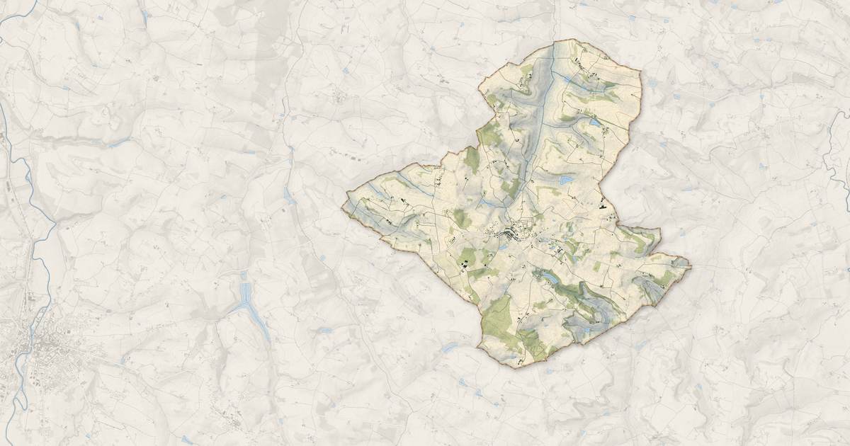 Portrait cartographique de La Romieu : relief, eau, forêts, bâti et voies, calculés à partir des données de l'IGN