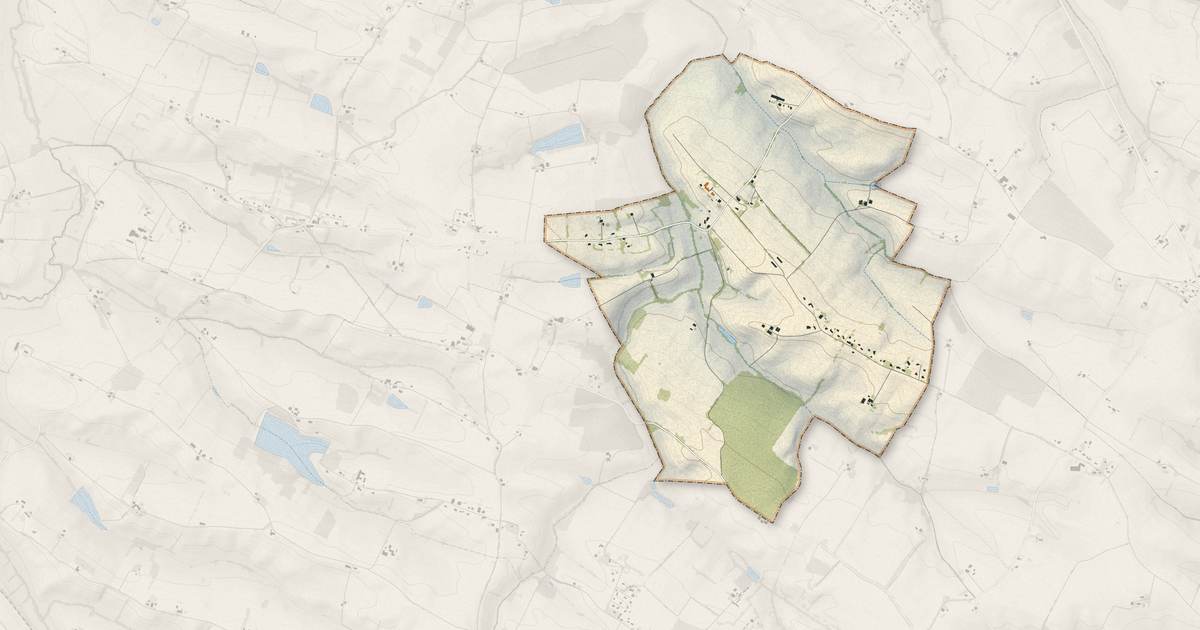 Portrait cartographique de Roquelaure-Saint-Aubin : relief, eau, forêts, bâti et voies, calculés à partir des données de l'IGN