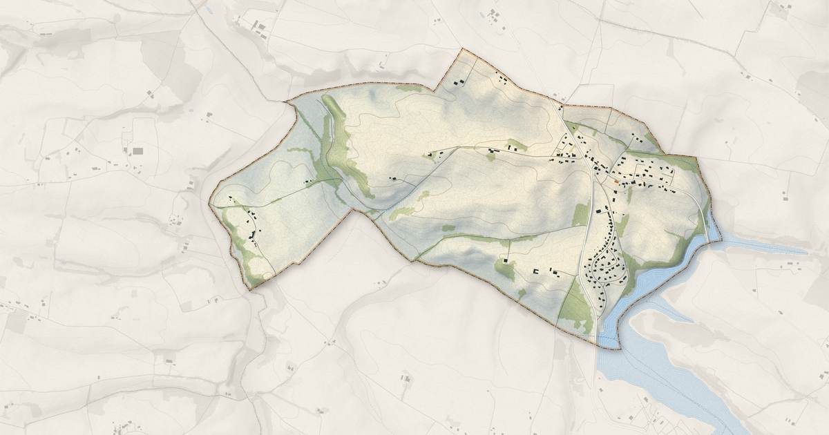 Portrait cartographique de Saint-Cricq : relief, eau, forêts, bâti et voies, calculés à partir des données de l'IGN