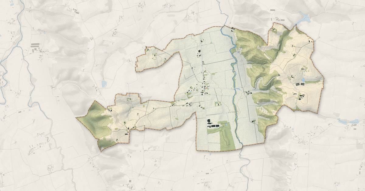 Portrait cartographique de Saint-Élix-Theux : relief, eau, forêts, bâti et voies, calculés à partir des données de l'IGN