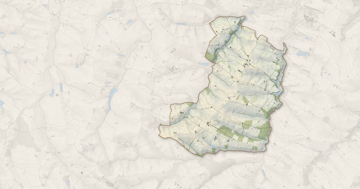 Portrait cartographique de Sainte-Gemme : relief, eau, forêts, bâti et voies, calculés à partir des données de l'IGN