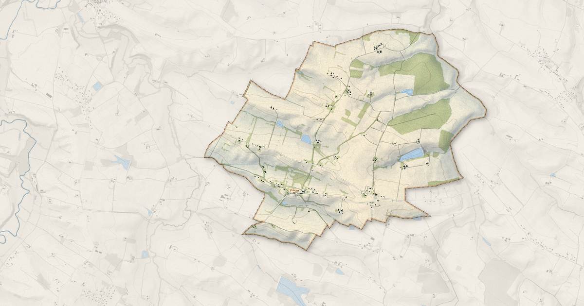 Portrait cartographique de Saint-Germier : relief, eau, forêts, bâti et voies, calculés à partir des données de l'IGN