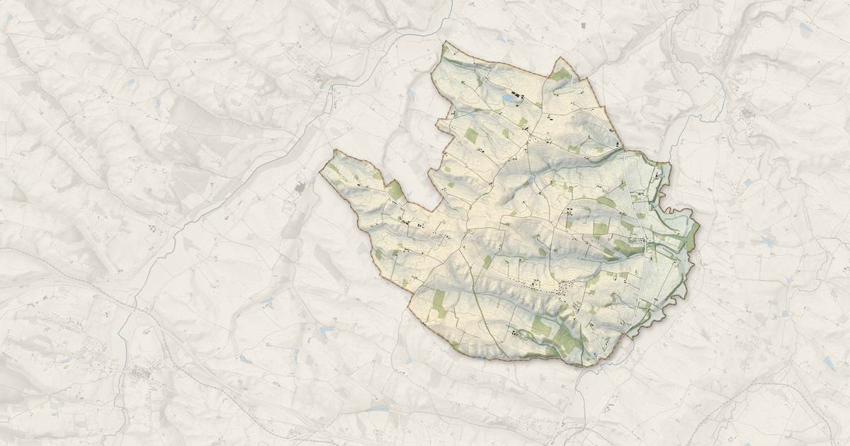 Portrait cartographique de Sainte-Marie : relief, eau, forêts, bâti et voies, calculés à partir des données de l'IGN